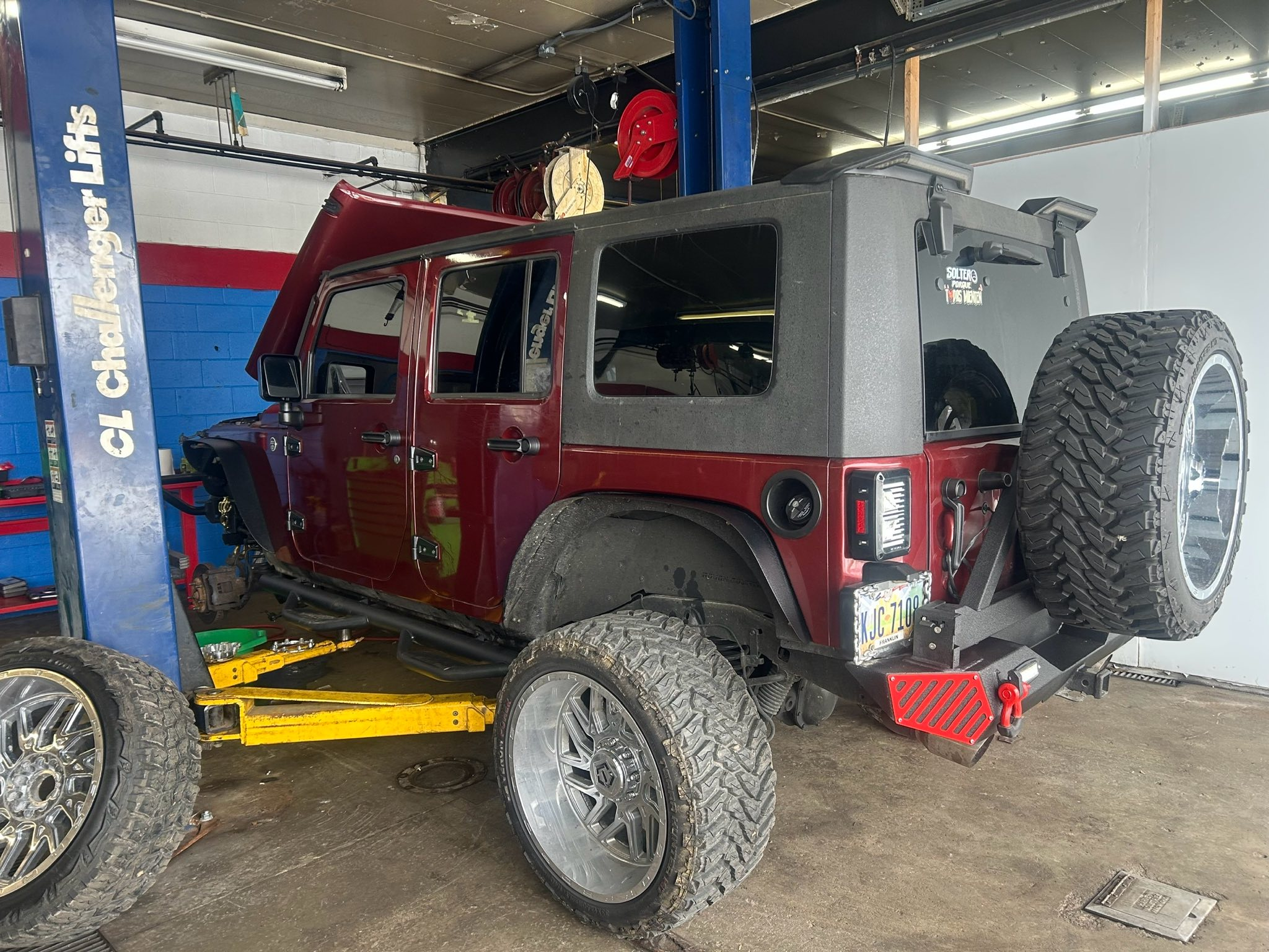 Jeep Wrangler receiving service in our workshop